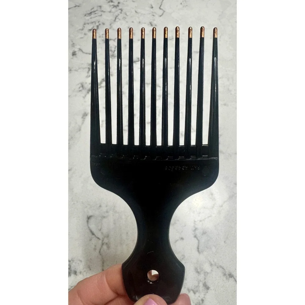 VTG MEBCO Double Dipped Lift Pick Hair Comb Black with Copper Tips 80s 90s NOS